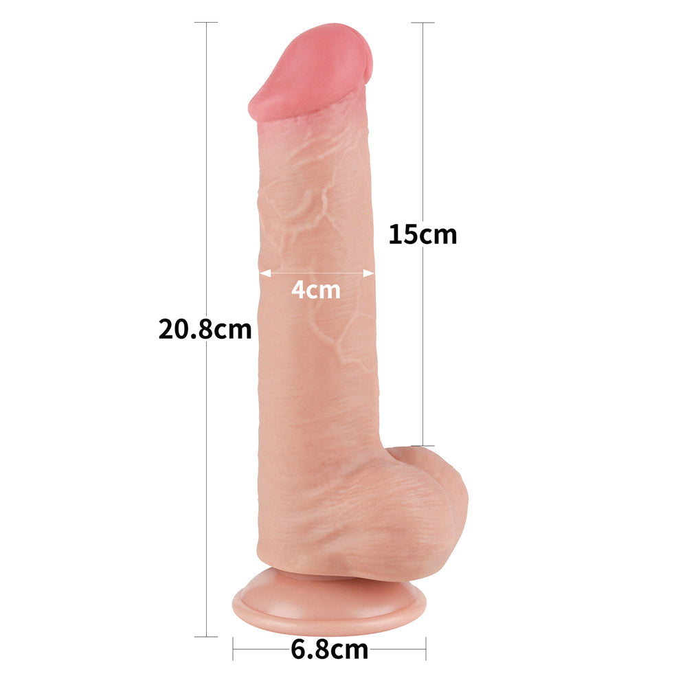 Realistic Dildo Sliding-Skin Dong 8"