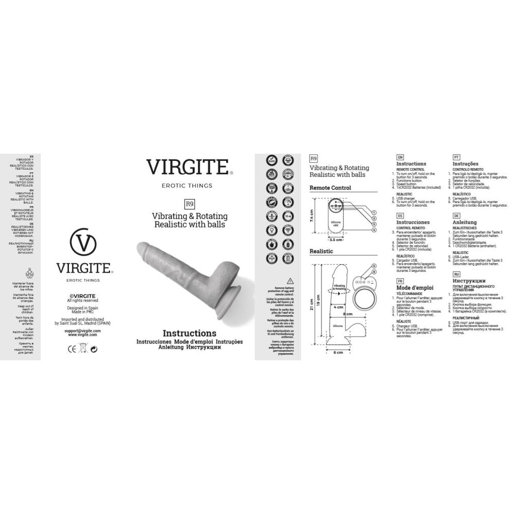 Realistic Dildo with Rotation Function and Remote