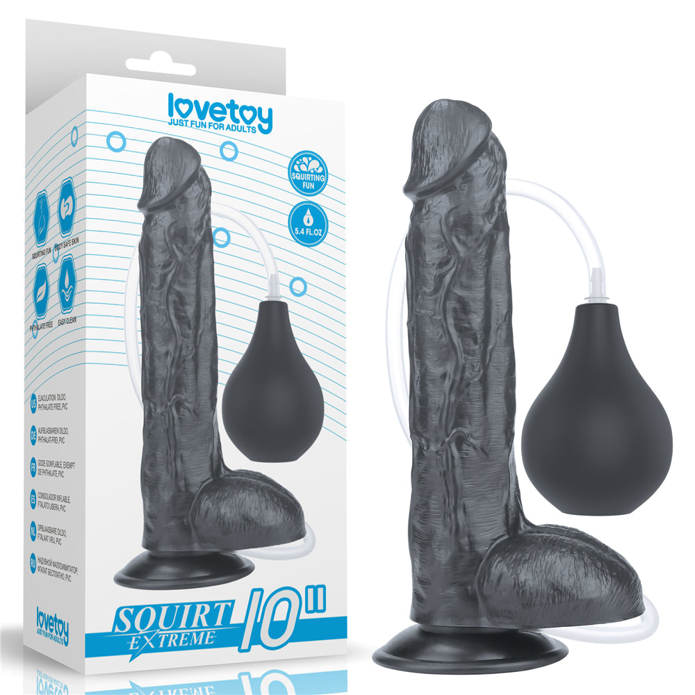 Realistic Ejaculating Dildo Squirt Extreme 10" Black