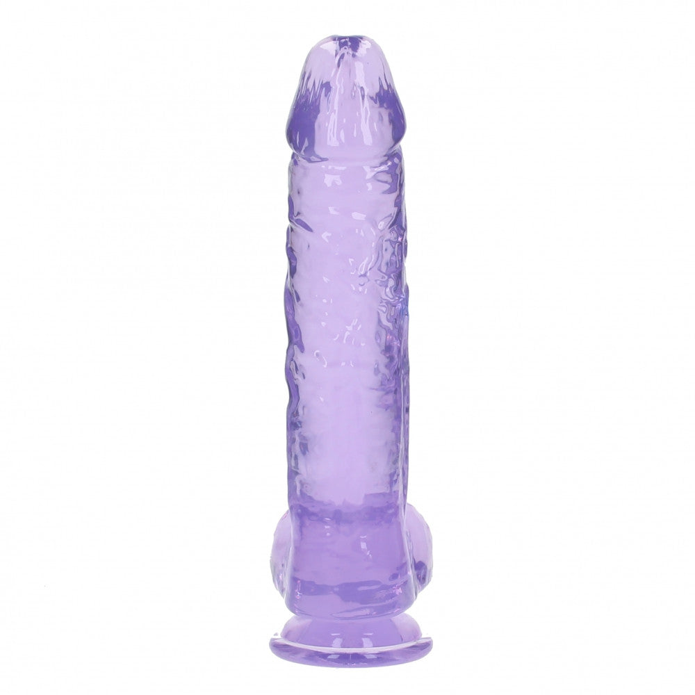 Realistic Jelly Dildo Real Rock Crystal Clear 10" Purple