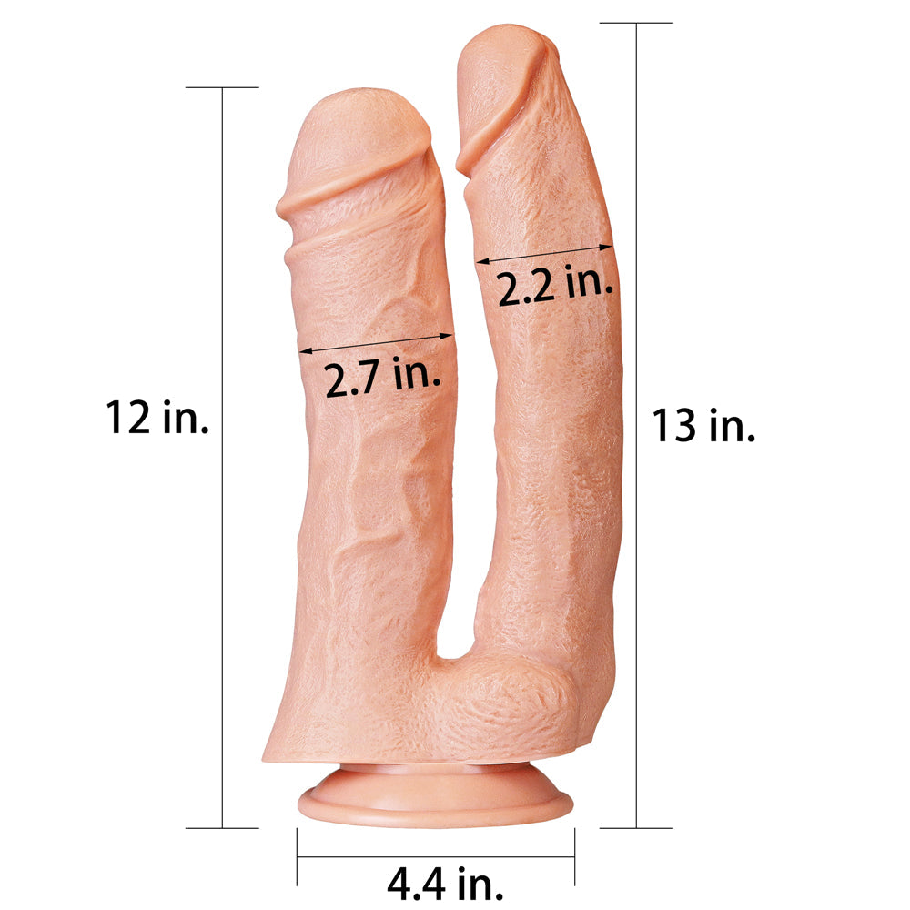 Realistic Mega Big Double Dildo 12"