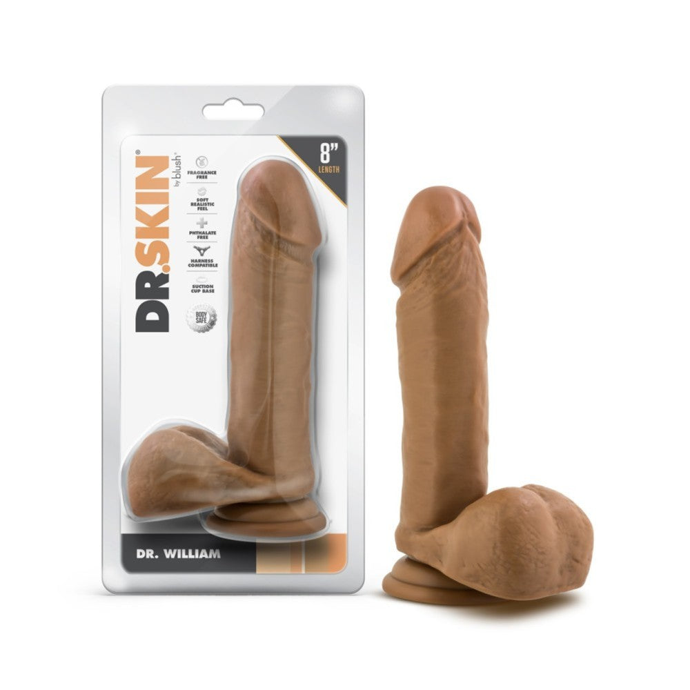 Realistic Testicle Dildo Dr. William 8" Mocha