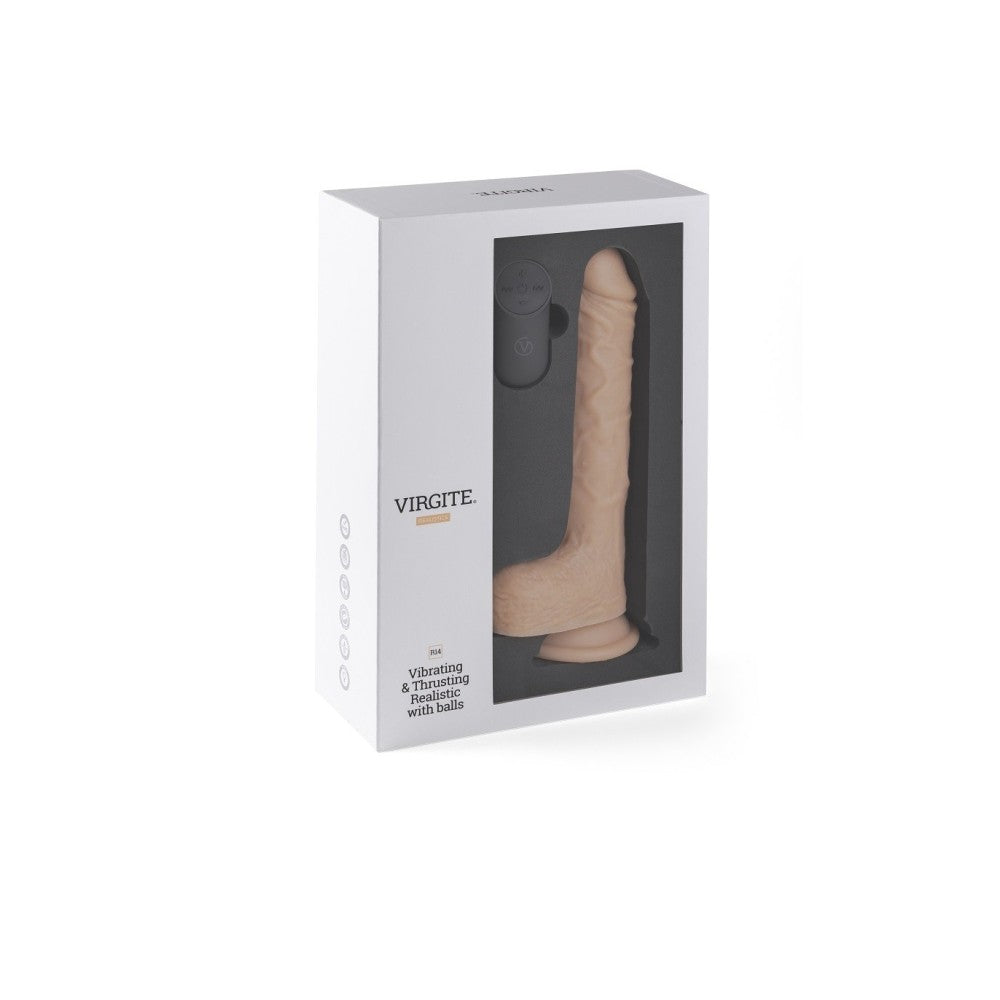 Realistic Vibrating Dildo with Thrusts & Remote Virgite R14
