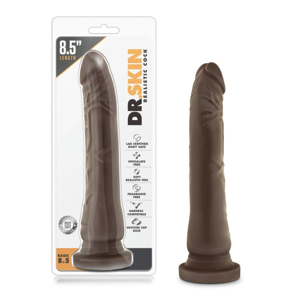 Realistic and flexible Dr. dildo. Skin Basic 8.5" chocolate