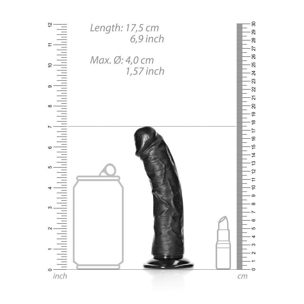 Realistic dildo Real Rock Curved 6" black