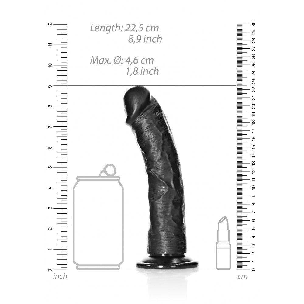 Realistic dildo Real Rock Curved 8" black