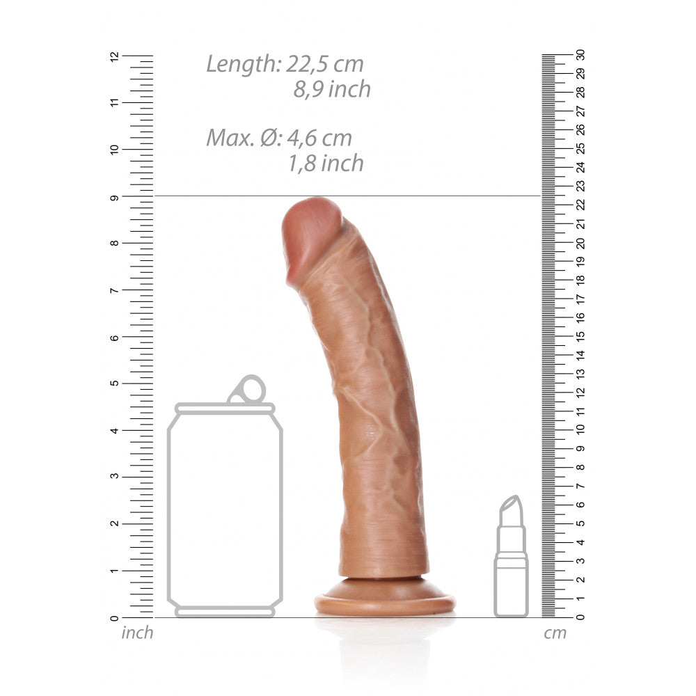 Realistic dildo Real Rock Curved 8" mocha