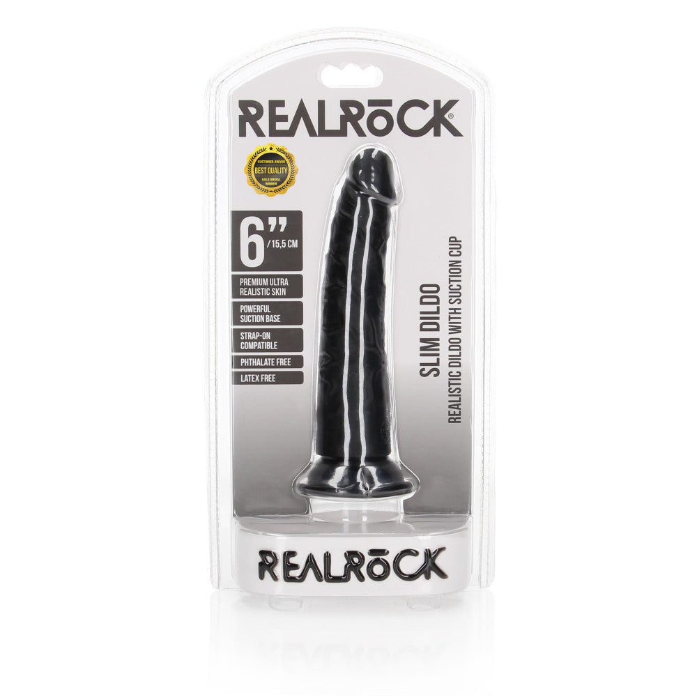 Realistic dildo Real Rock Slim 6" black