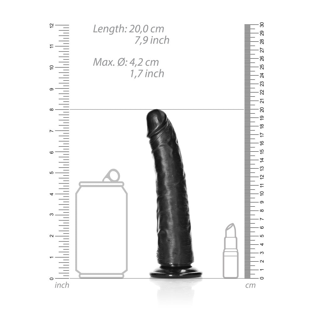 Realistic dildo Real Rock Slim 7" black