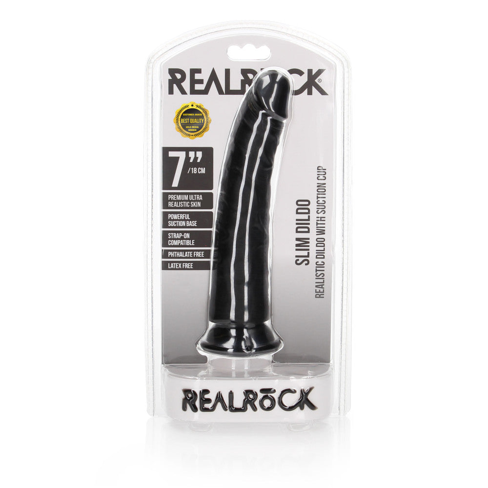 Realistic dildo Real Rock Slim 7" black