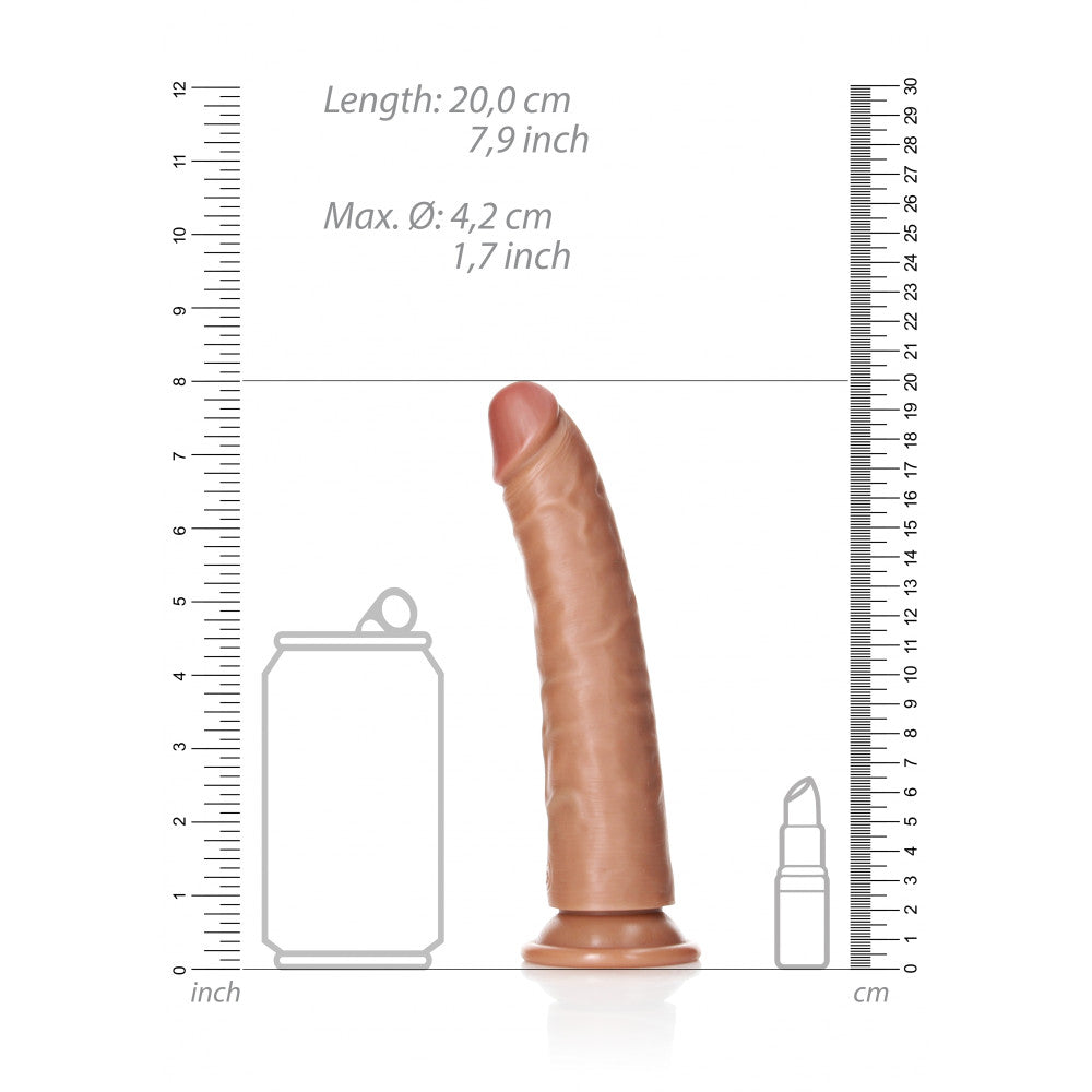 Realistic dildo Real Rock Slim 7" mocha