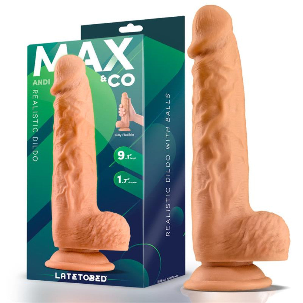 Realistic dildo with testicles Andi