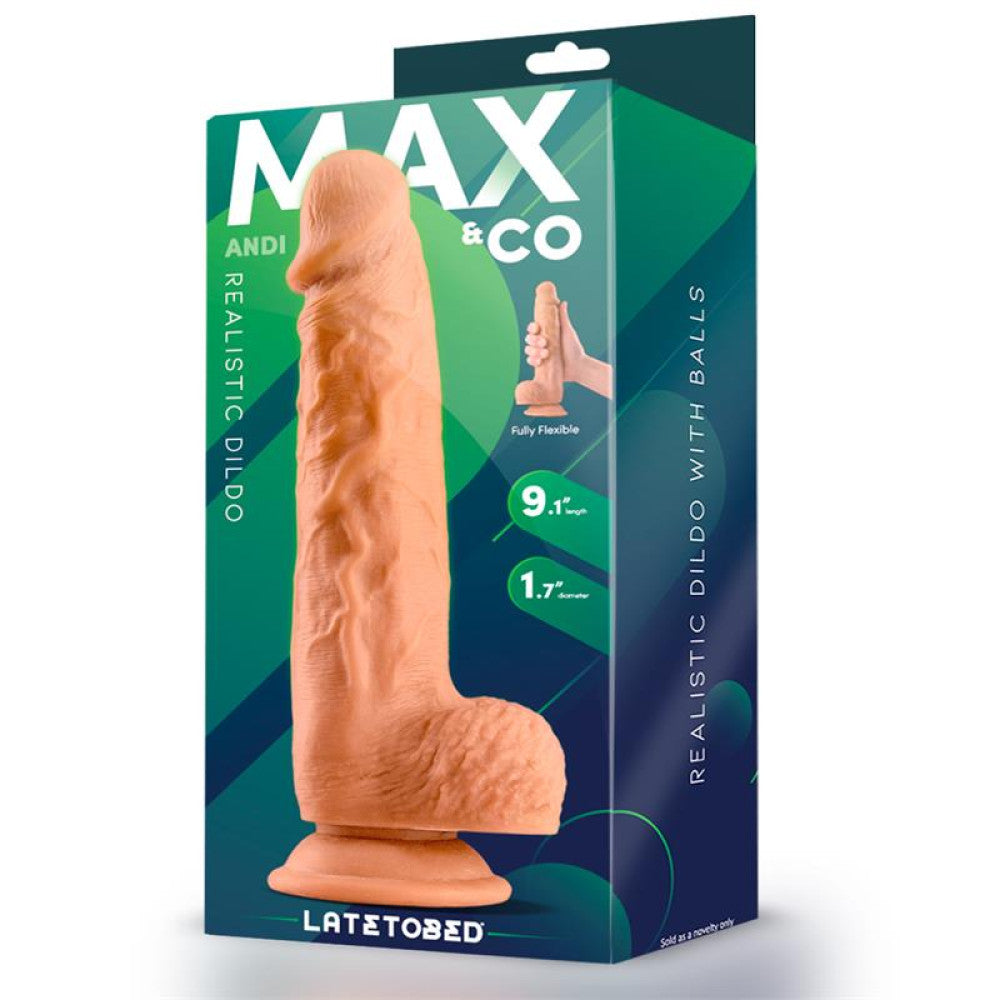 Realistic dildo with testicles Andi