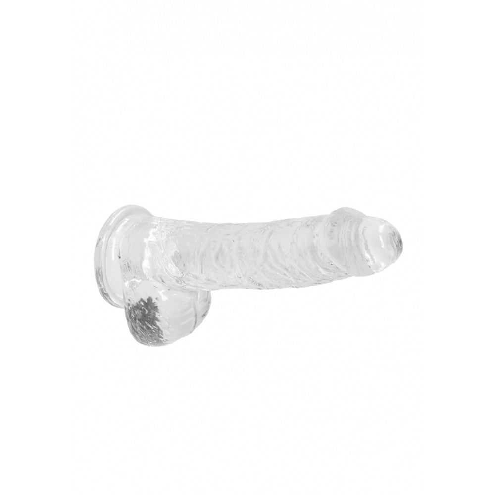 Realistic dildo with testicles Crystal Clear 17 cm. transparent