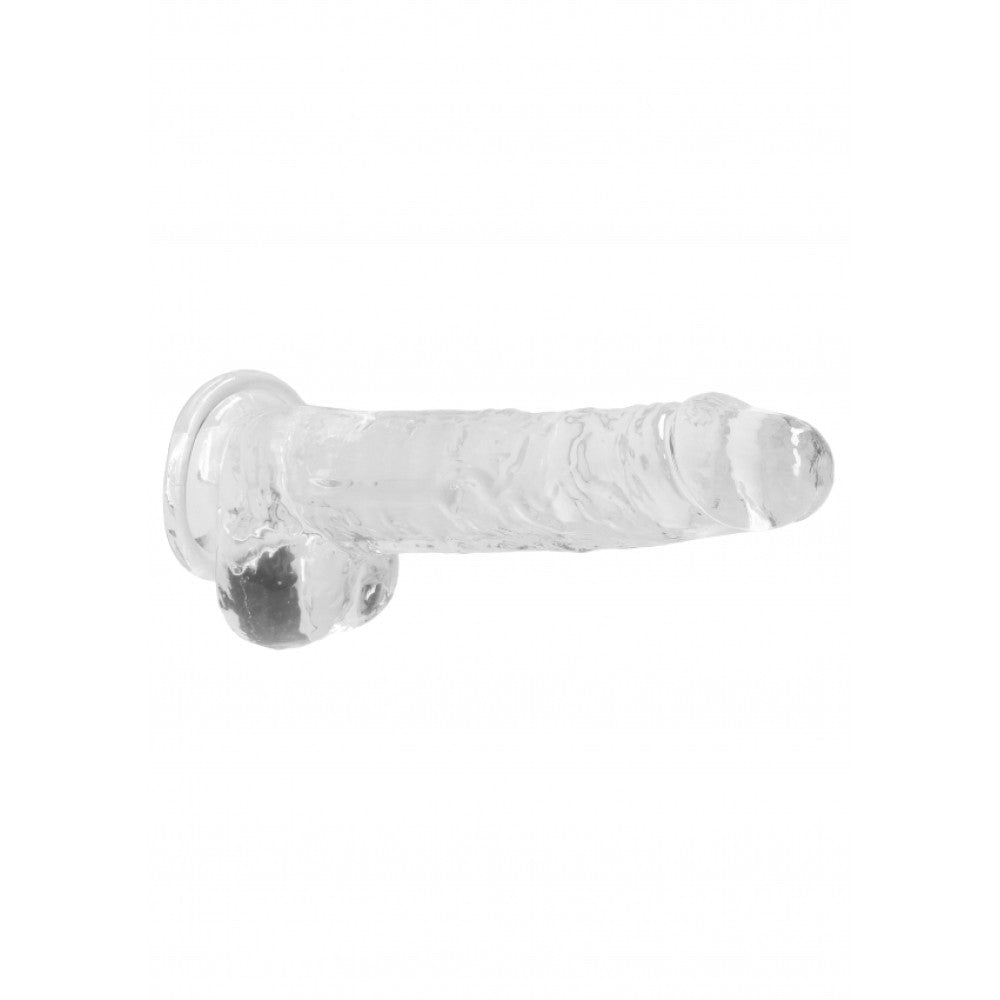 Realistic dildo with testicles Crystal Clear 21 cm. transparent