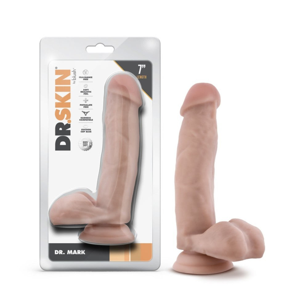 Realistic dildo with testicles Dr. Mark 7"