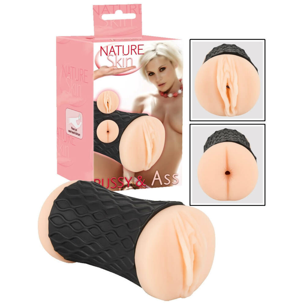 Realistic double vagina and anus masturbator Nature Skin