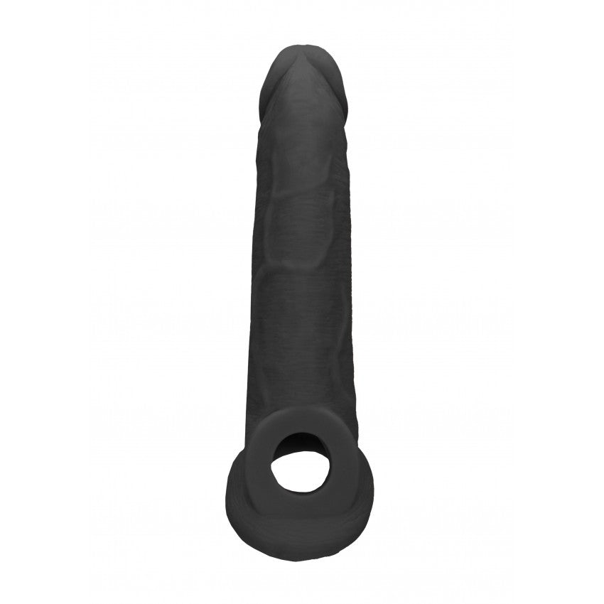 Realrock cyber leather penis extender and thickener black