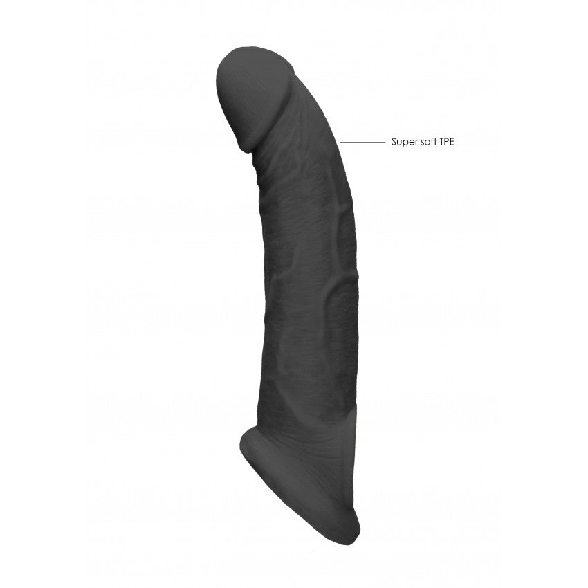 Realrock cyber leather penis extender and thickener black