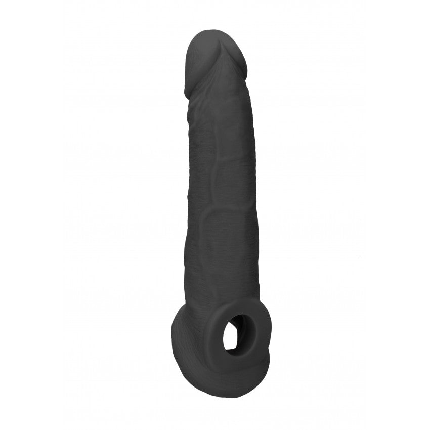 Realrock cyber leather penis extender and thickener black