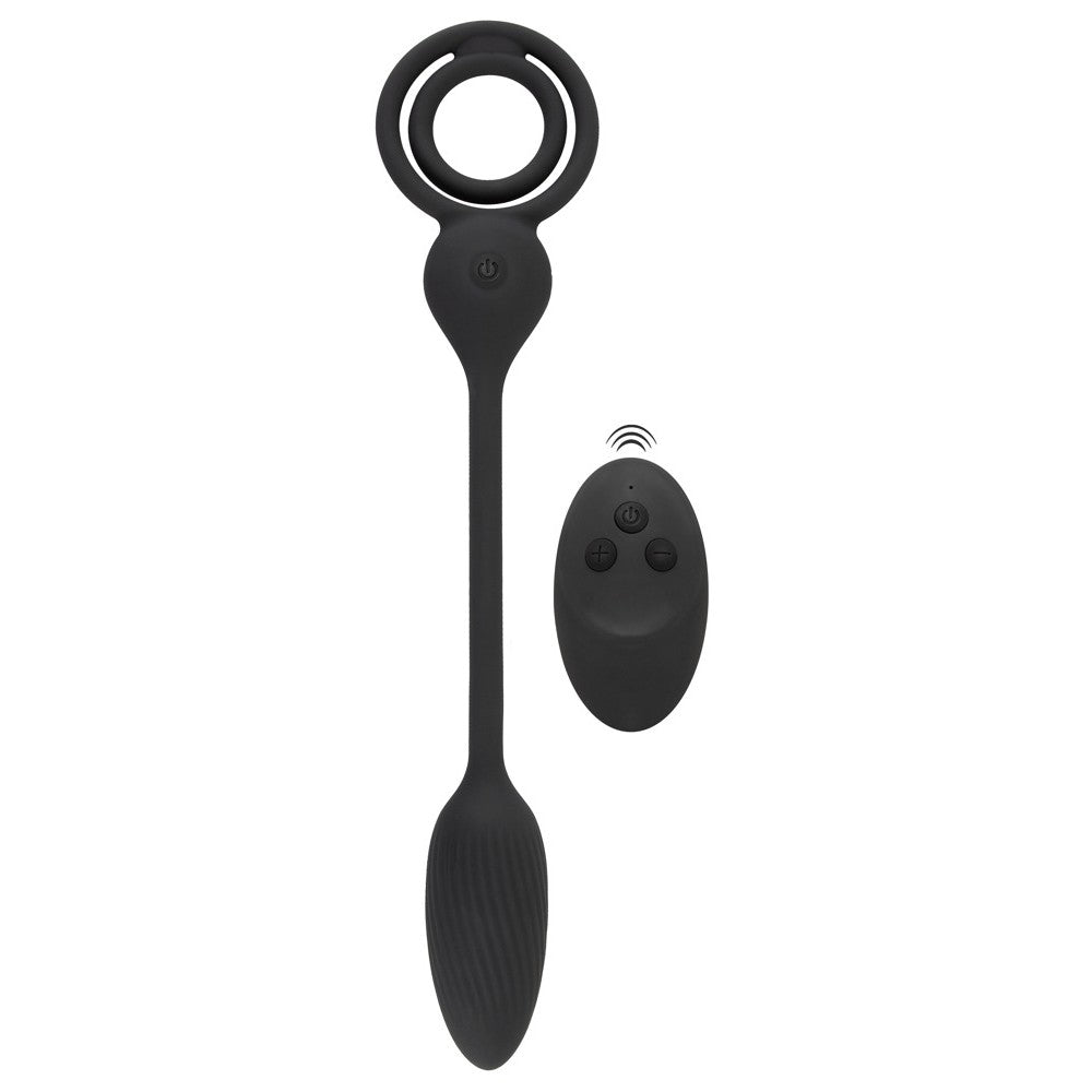 Rebel RC Butt Plug Cock And Ball Ring Rechargeable Silicone Butt Plug with Remote Control and Cock Ring