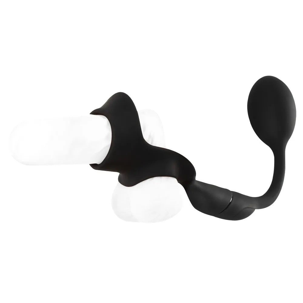 Rebel Rechargeable Anal Stimulator with Penis and Testicle Clip