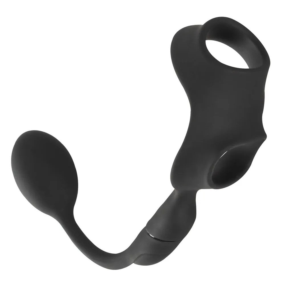 Rebel Rechargeable Anal Stimulator with Penis and Testicle Clip