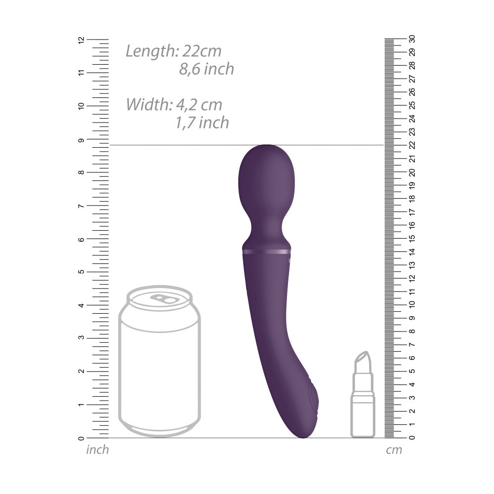 Rechargeable 2 in 1 Wand Massager and G-spot Vibrator Vive Enora Purple