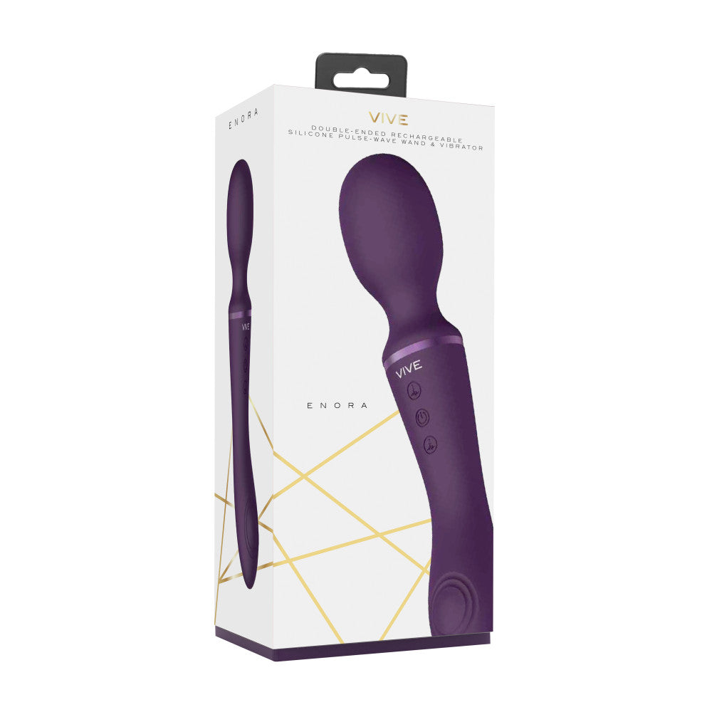 Rechargeable 2 in 1 Wand Massager and G-spot Vibrator Vive Enora Purple