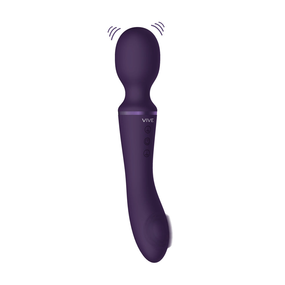 Rechargeable 2 in 1 Wand Massager and G-spot Vibrator Vive Enora Purple