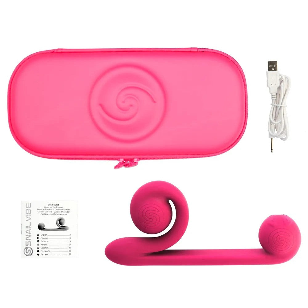 Rechargeable 2 in 1 vibrator with original design Snail Vibe pink