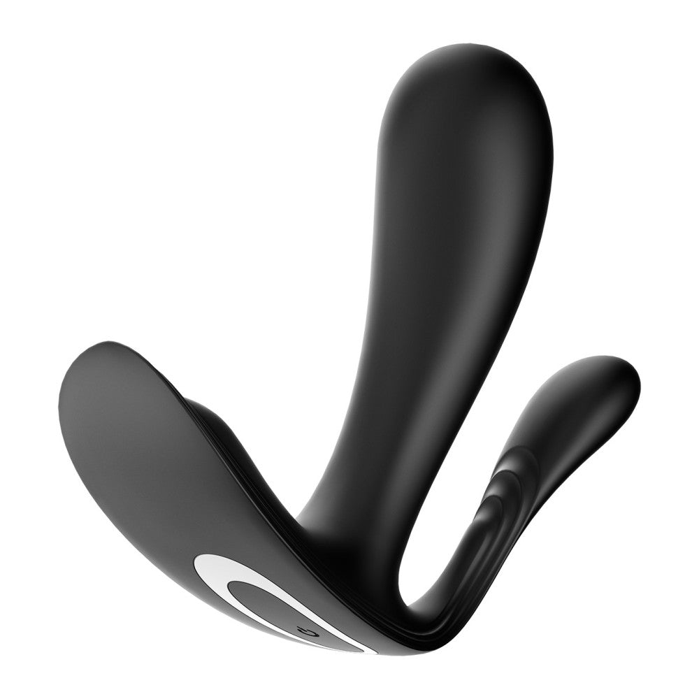 Rechargeable Anal Stimulator Vibrator and App Satisfyer Top Secret Black