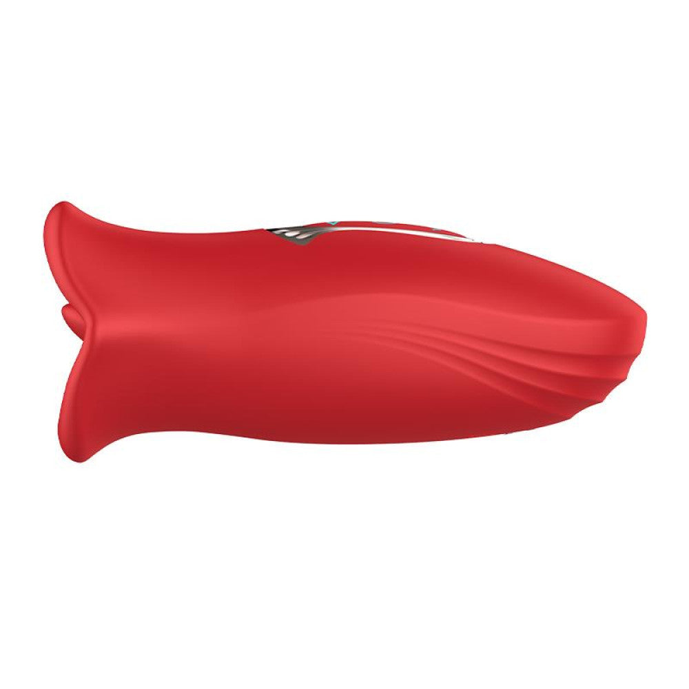 Rechargeable Clitoris Stimulator Moving Mouth with Vibrating Tongue Ember Red