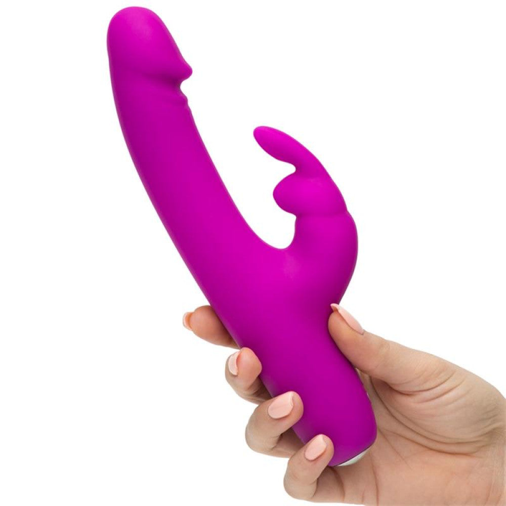 Rechargeable G-spot rabbit vibrator made of silicone Happy Rabbit Realistic slim purple