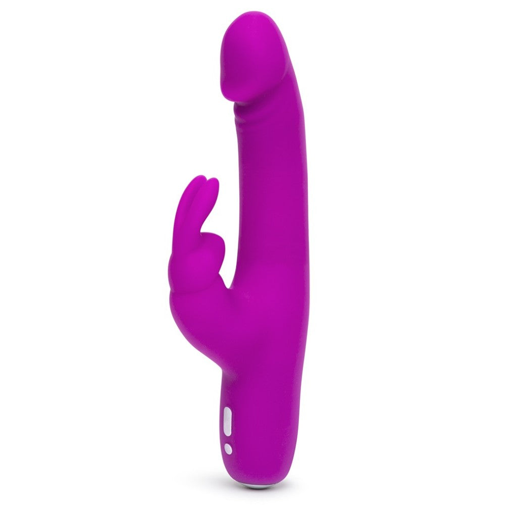 Rechargeable G-spot rabbit vibrator made of silicone Happy Rabbit Realistic slim purple