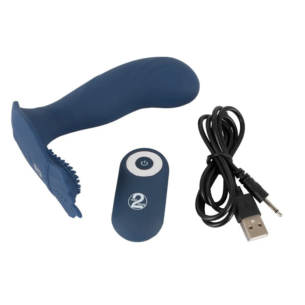 Rechargeable Silicone Prostate Stimulator with Remote Vibrating Butt Plug