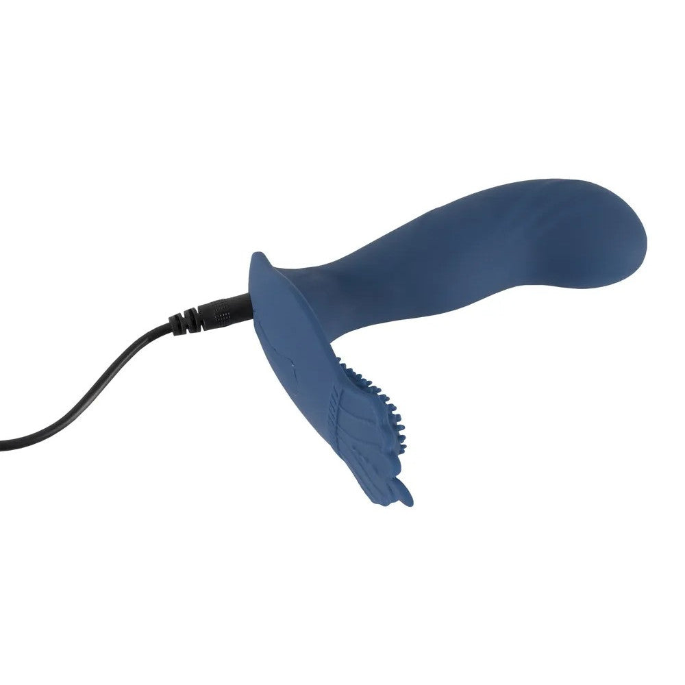 Rechargeable Silicone Prostate Stimulator with Remote Vibrating Butt Plug