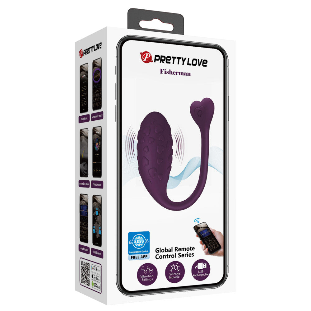 Rechargeable Silicone Vibro Egg with Mobile App Fisherman Purple