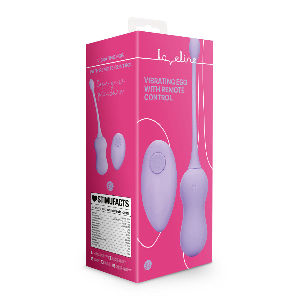 Rechargeable Silicone Vibro Egg with Remote Loveline Purple