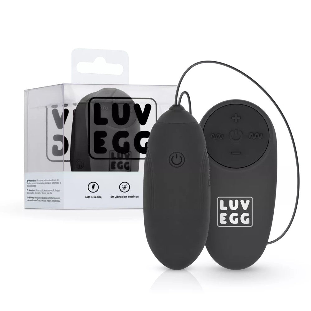 Rechargeable Silicone Vibro Egg with Remote Luv Egg Black