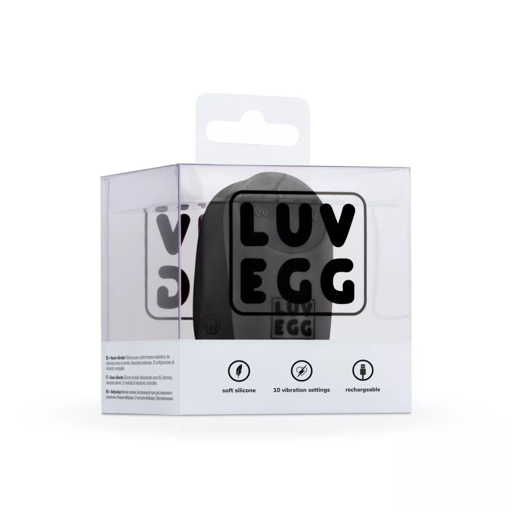 Rechargeable Silicone Vibro Egg with Remote Luv Egg Black