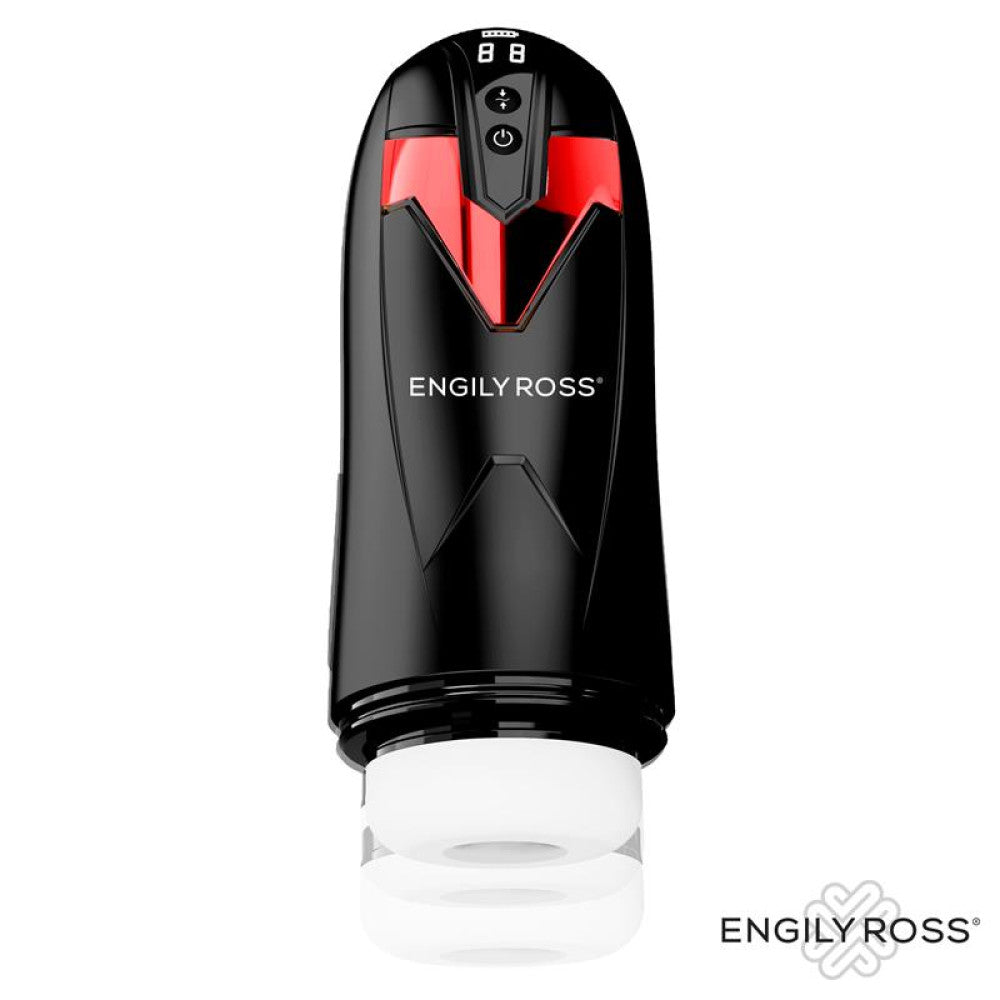 Rechargeable Thrusting and Vibrating Masturbator with Engily Ross Bloster Display