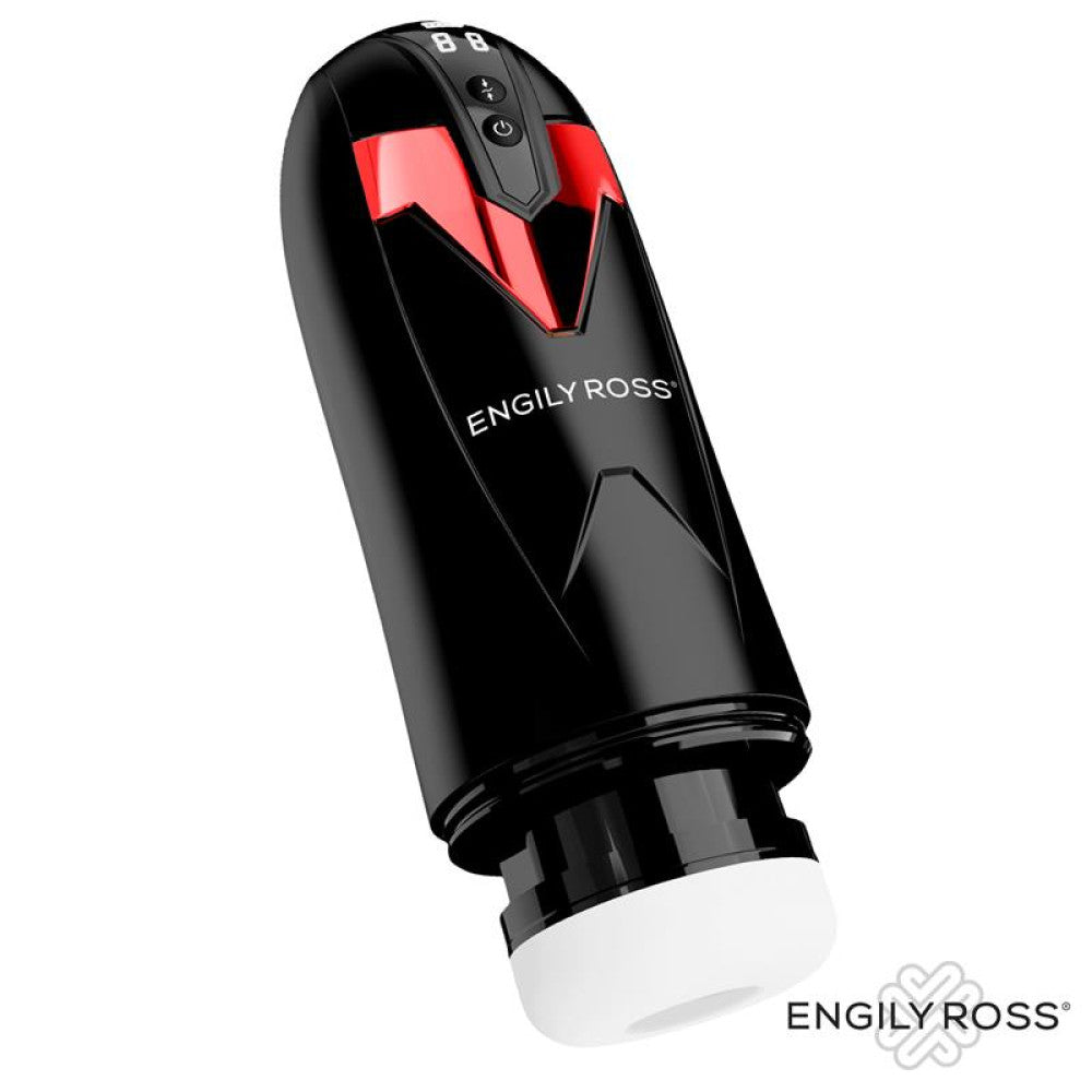 Rechargeable Thrusting and Vibrating Masturbator with Engily Ross Bloster Display