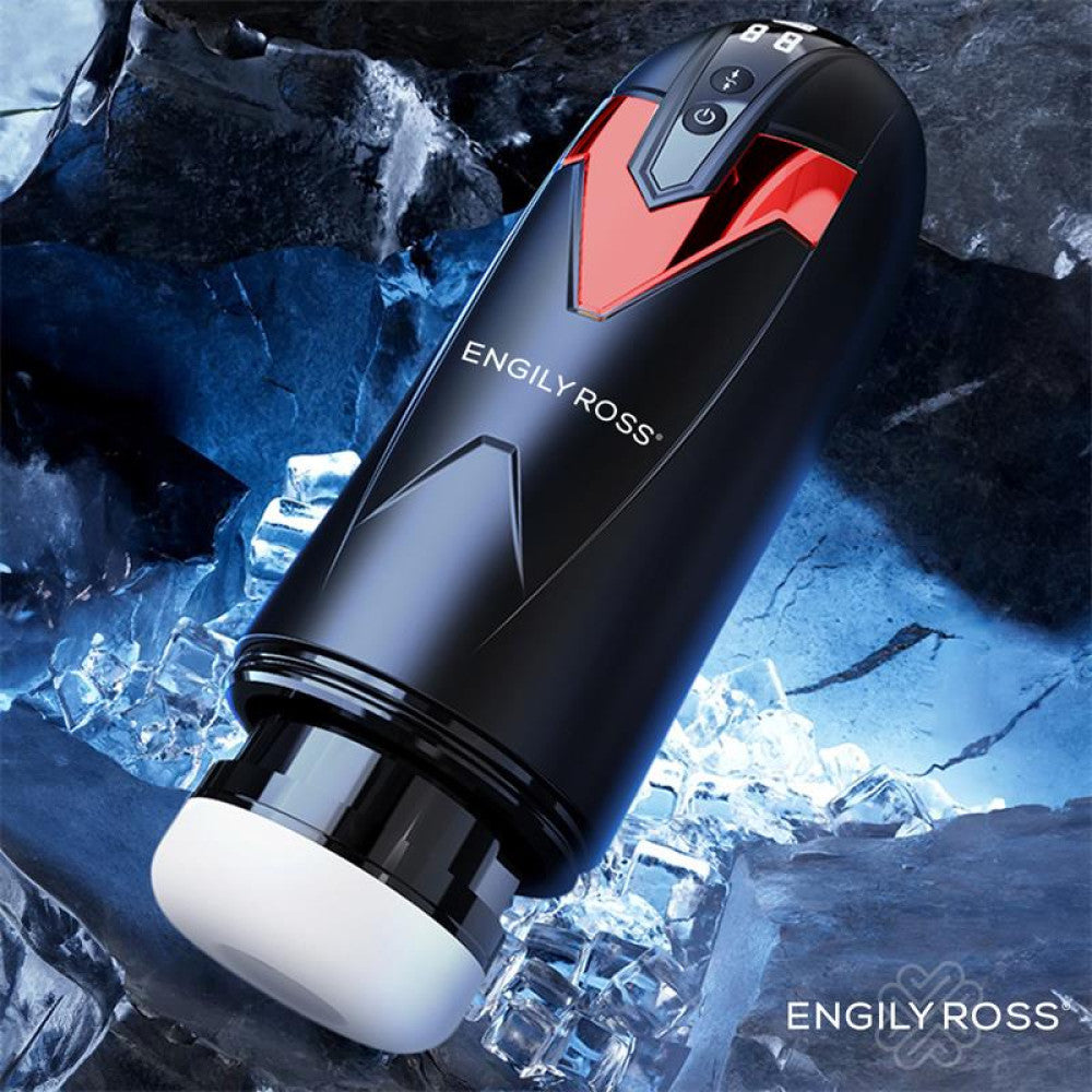 Rechargeable Thrusting and Vibrating Masturbator with Engily Ross Bloster Display