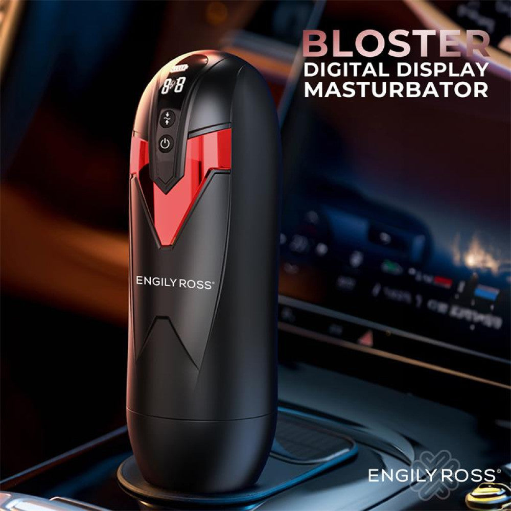 Rechargeable Thrusting and Vibrating Masturbator with Engily Ross Bloster Display