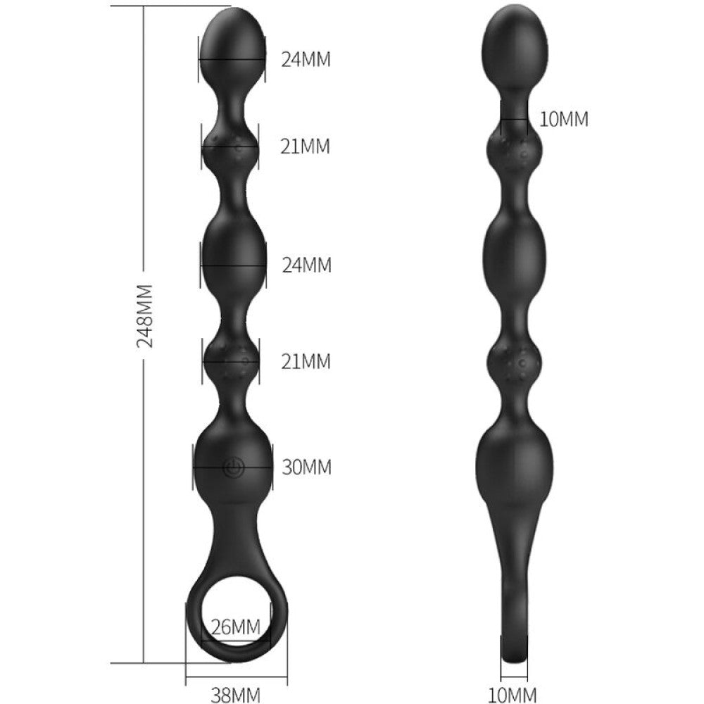 Rechargeable Vibrating Anal Silicone Van Rosary