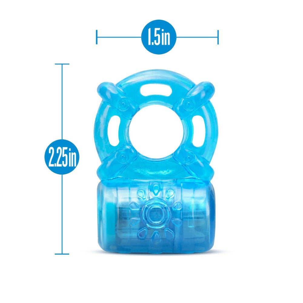 Rechargeable Vibrating Penis Ring Stay Hard Blue