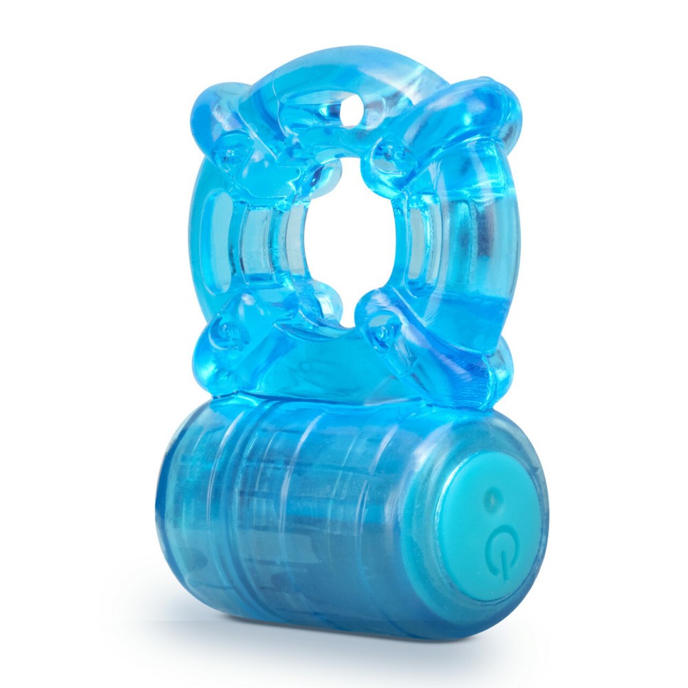 Rechargeable Vibrating Penis Ring Stay Hard Blue