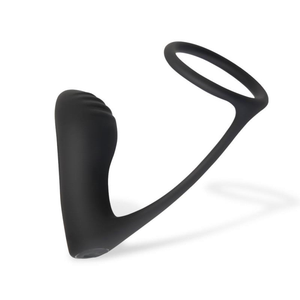 Rechargeable Vibrating Silicone Anal Stimulator with Ammolite Cock Ring