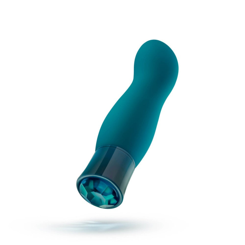 Rechargeable Warming Vibrator with Oh My Gem Fierce Blue Topaz Crystal